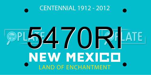 5470RI New Mexico License Plate