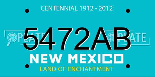 5472AB New Mexico License Plate