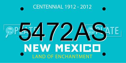 5472AS New Mexico License Plate