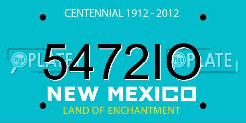 5472IO New Mexico License Plate