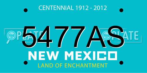 5477AS New Mexico License Plate
