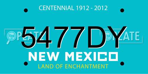 5477DY New Mexico License Plate