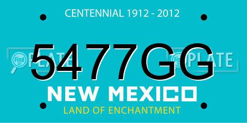 5477GG New Mexico License Plate