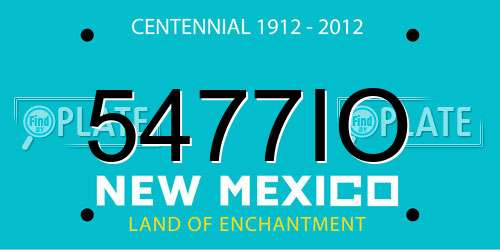 5477IO New Mexico License Plate
