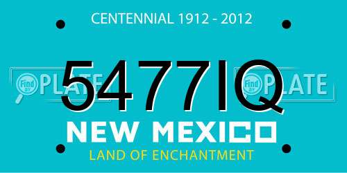 5477IQ New Mexico License Plate