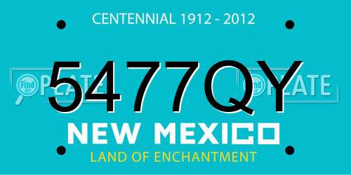 5477QY New Mexico License Plate