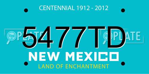 5477TD New Mexico License Plate