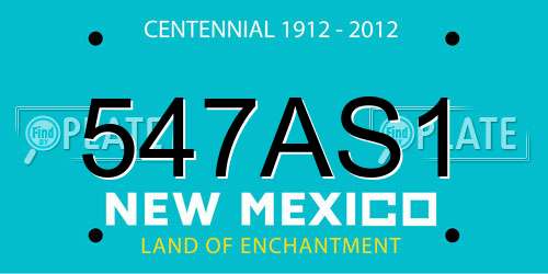 547AS1 New Mexico License Plate