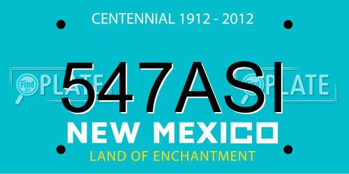 547ASI New Mexico License Plate
