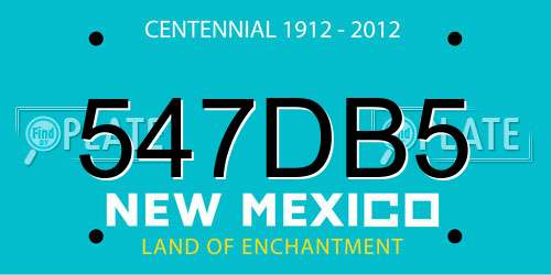 547DB5 New Mexico License Plate