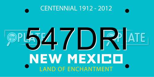 547DRI New Mexico License Plate