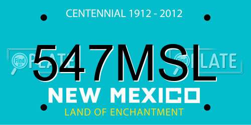 547MSL New Mexico License Plate