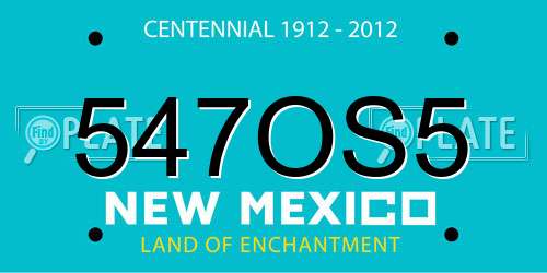 547OS5 New Mexico License Plate