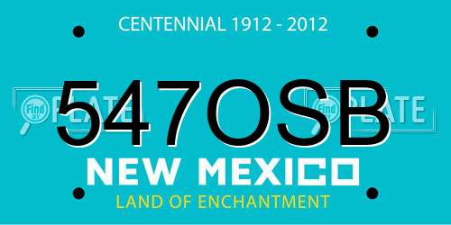 547OSB New Mexico License Plate