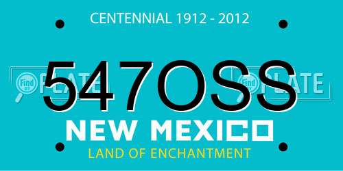 547OSS New Mexico License Plate
