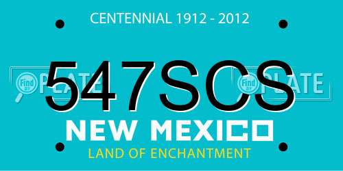 547SCS New Mexico License Plate
