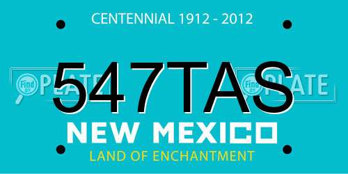 547TAS New Mexico License Plate