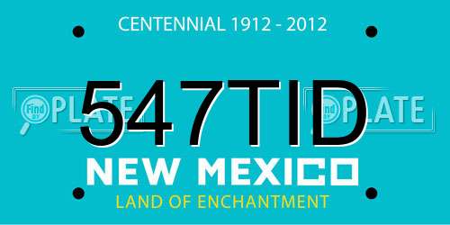 547TID New Mexico License Plate
