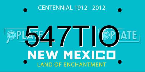 547TIO New Mexico License Plate