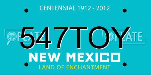 547TOY New Mexico License Plate