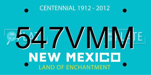 547VMM New Mexico License Plate