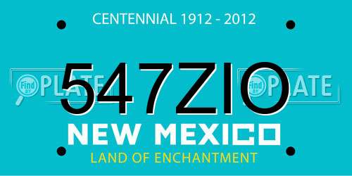 547ZIO New Mexico License Plate