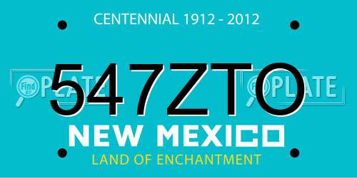 547ZTO New Mexico License Plate