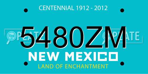 5480ZM New Mexico License Plate