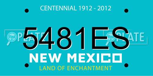 5481ES New Mexico License Plate