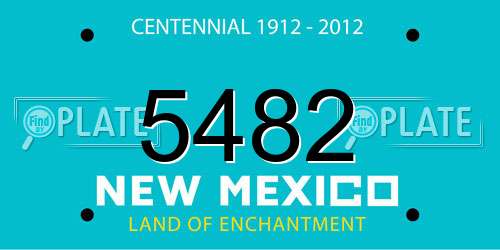 5482 New Mexico License Plate