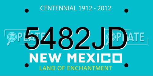5482JD New Mexico License Plate
