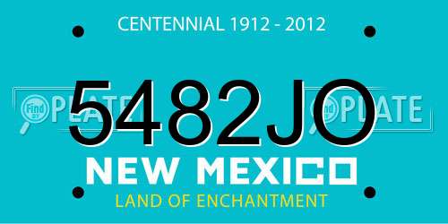 5482JO New Mexico License Plate