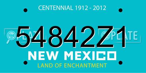 54842Z1 New Mexico License Plate