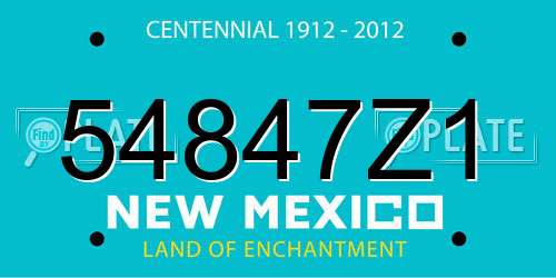 54847Z1 New Mexico License Plate