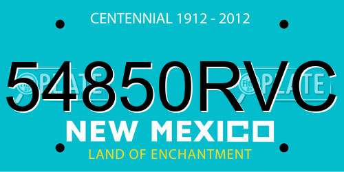54850RVC New Mexico License Plate