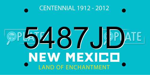 5487JD New Mexico License Plate