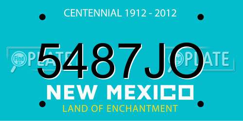 5487JO New Mexico License Plate