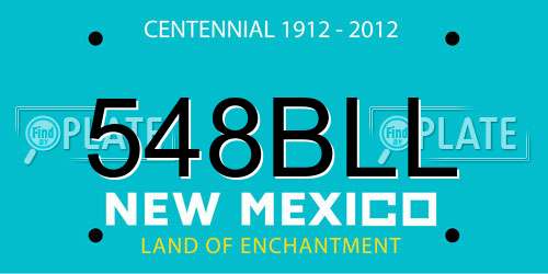 548BLL New Mexico License Plate