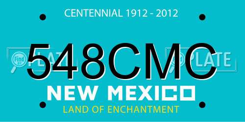 548CMC New Mexico License Plate