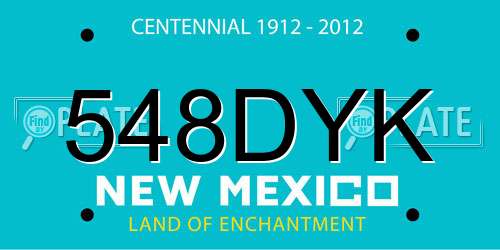 548DYK New Mexico License Plate