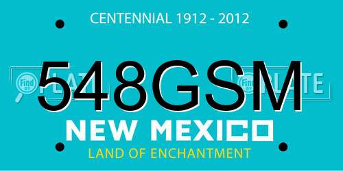 548GSM New Mexico License Plate