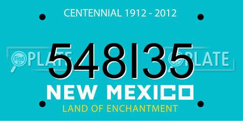 548I35 New Mexico License Plate