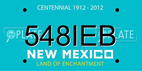 548IEB New Mexico License Plate