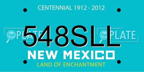 548SLL New Mexico License Plate