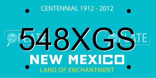 548XGS New Mexico License Plate