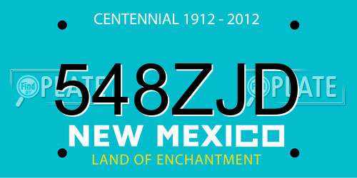 548ZJD New Mexico License Plate
