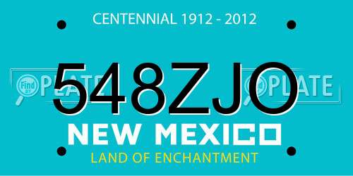 548ZJO New Mexico License Plate