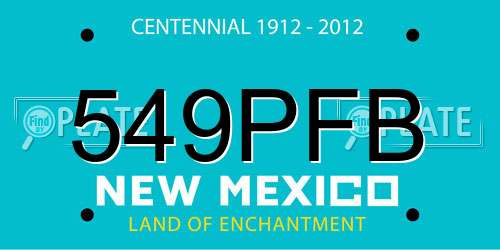 549PFB New Mexico License Plate