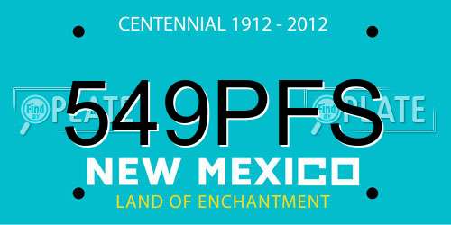 549PFS New Mexico License Plate