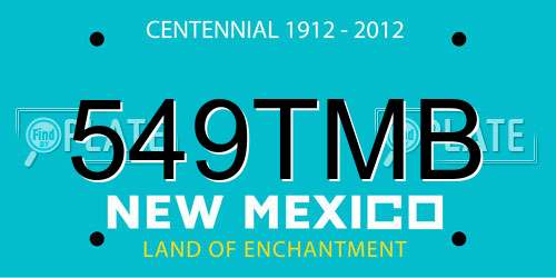 549TMB New Mexico License Plate